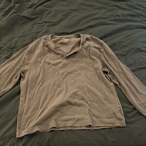 Old Navy Long Sleeve Henley - Brown